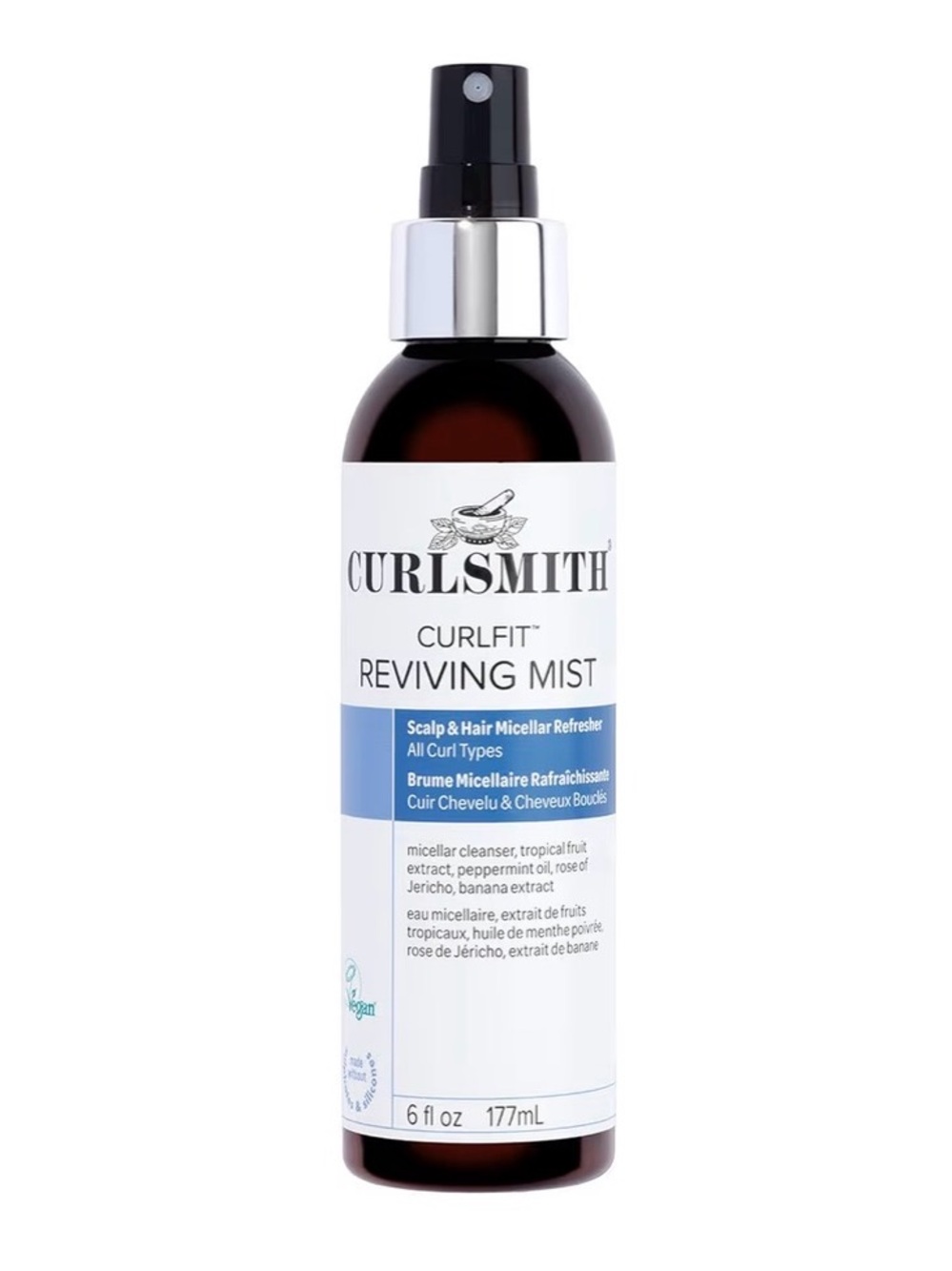 CURLSMITH CurlFit Reviving Mist, Micellar Hair Refresher Spray